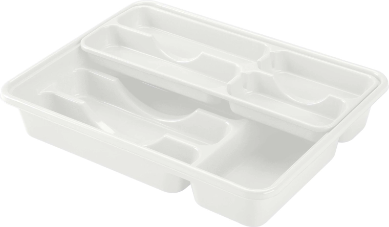 Kunststoff-Besteckkasten HEIDRUN 40 × 31 × 7 cm, Farbmix