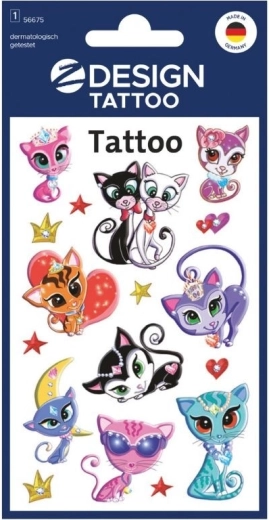 Kinder-Temporärtattoos mit Katzenmotiven