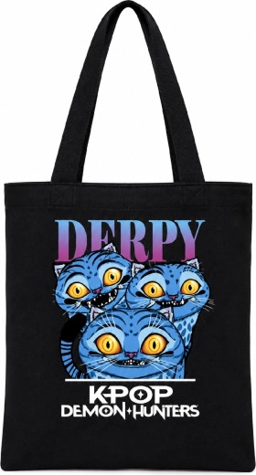 Einkaufstasche K-Pop Demon Hunters Derpy schwarz