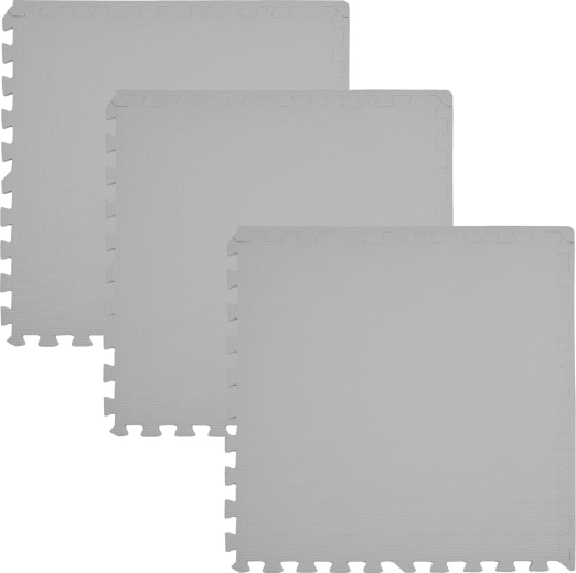 Schaumstoffmatte HUMBI 180×60 cm – wasserdichtes Puzzle, 3 Stk., hellgrau