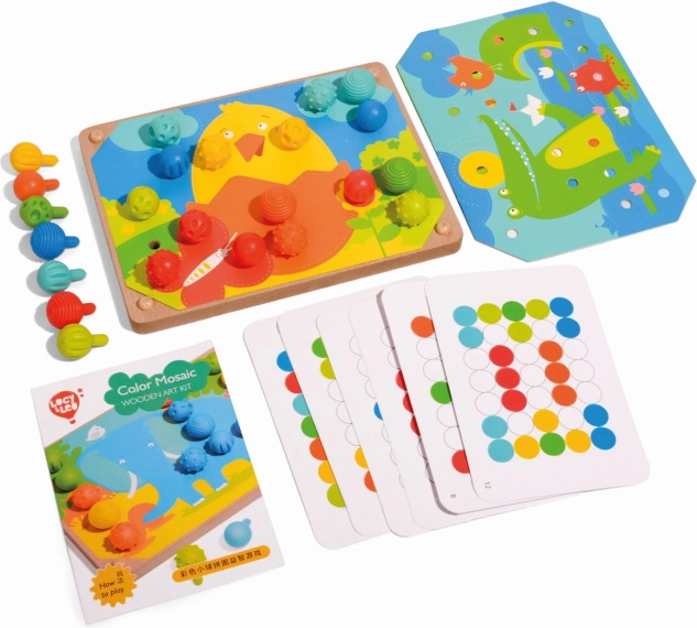 Mosaik und Fädeln mit Stiften