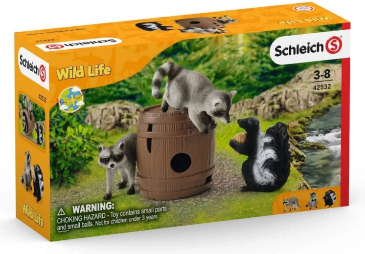 Schleich 42532 Nussige Streiche Waschbär Stinktier Wild Life
