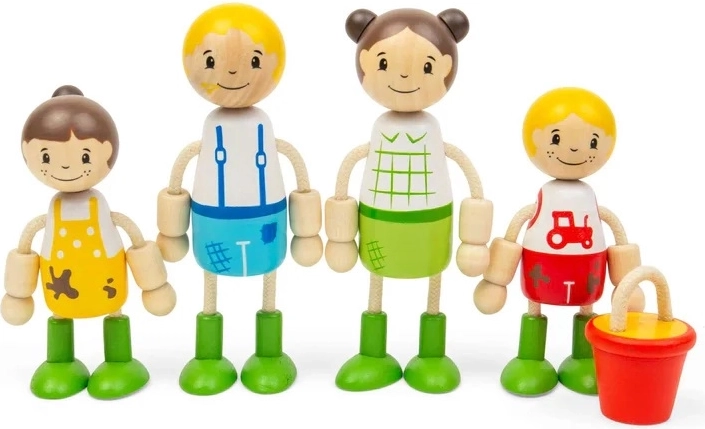 Tidlo Holzpuppen fürs Puppenhaus – Bauernfamilie