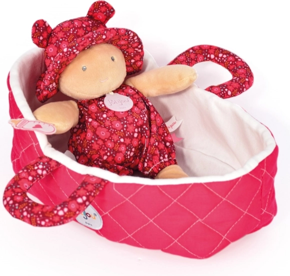 Doudou Jolijou Puppe in rosa Tragetasche 20 cm