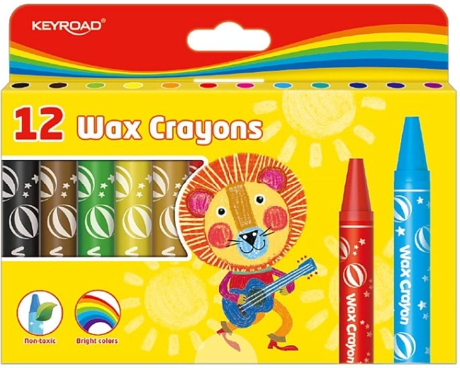 Wachsmalstifte Keyroad, 12 Farben, Durchmesser 14 mm