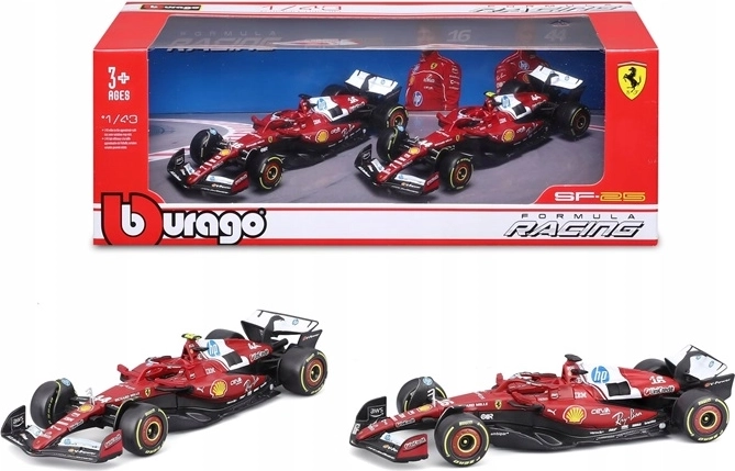 Bburago Ferrari Formula SF-25 2er-Pack 1:43
