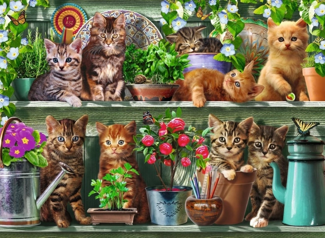 Puzzle Katzen auf Feldern 500 Teile