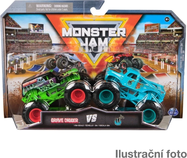 Set aus 2 Monster Jam Fahrzeugen 1:64 als Druckgussmodell