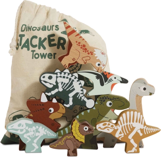 Le Toy Van Holz-Dinosaurierfiguren – Stapelpuzzle