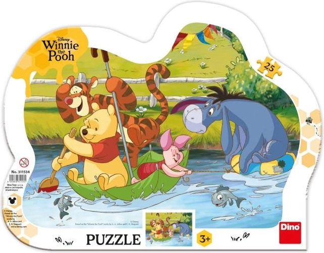 Winnie Puuh auf großer Fahrt – Kinderpuzzle mit 25 Teilen und geformtem Rahmen