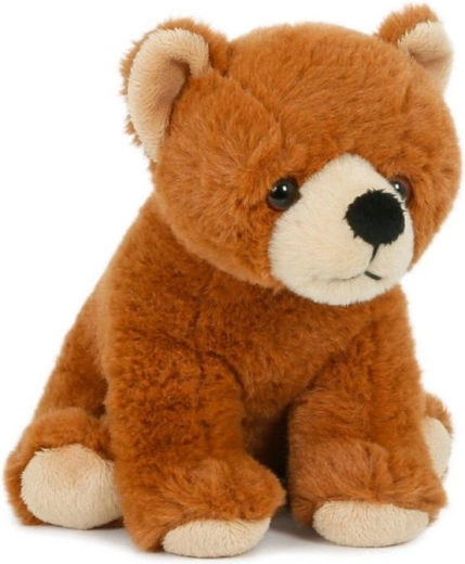 Sitzender Plüschbär in Braun mit Kugelfüllung, 13 × 19 cm