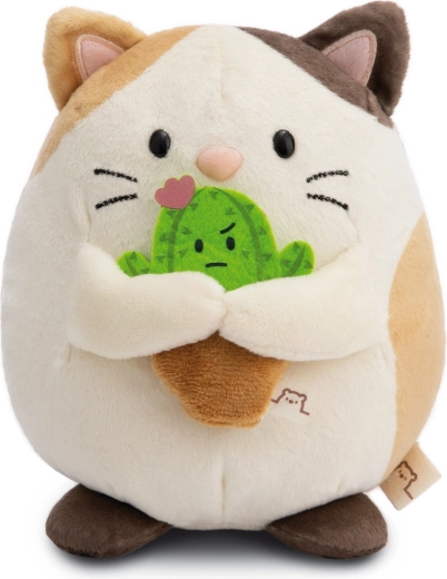 NICI MyMochi Plüschkatze Angy mit Kaktus, 16 cm, Geschenkverpackung