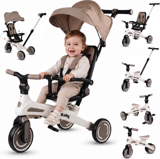 Kinder-Dreirad Tiny Bike 5-in-1, mitwachsend – Braun