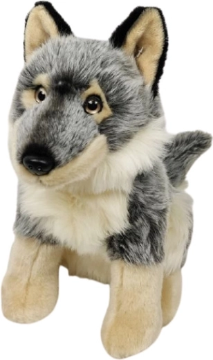 Sitzender Plüschwolf 28 cm