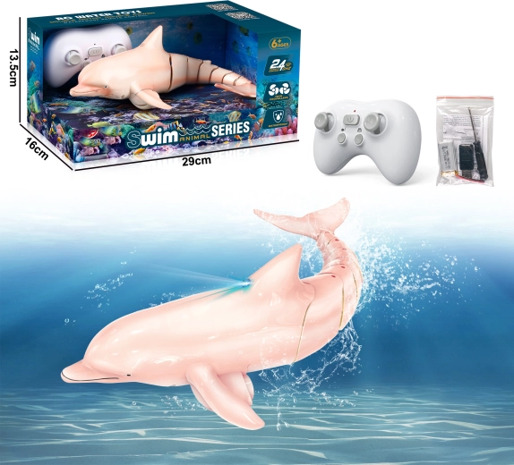 Rosa R/C-Delfin mit LED-Lichtern