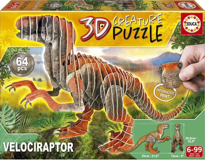 Educa 3D-Puzzle Velociraptor 64 Teile