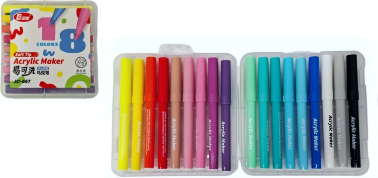 Acrylmarker für Glas, Keramik, Holz und Stein – Set 18 Stk.