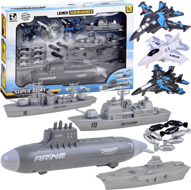 Set U-Boot und Kriegsschiffe – Seeschlacht für Kinder