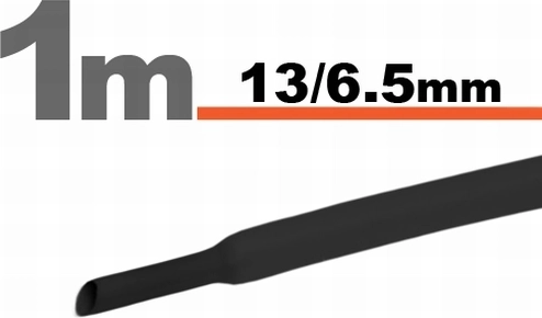 Schwarzer Schrumpfschlauch 13 / 6,5 mm