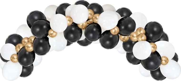 Ballongirlande Beauty&Charm weiß-gold-schwarz