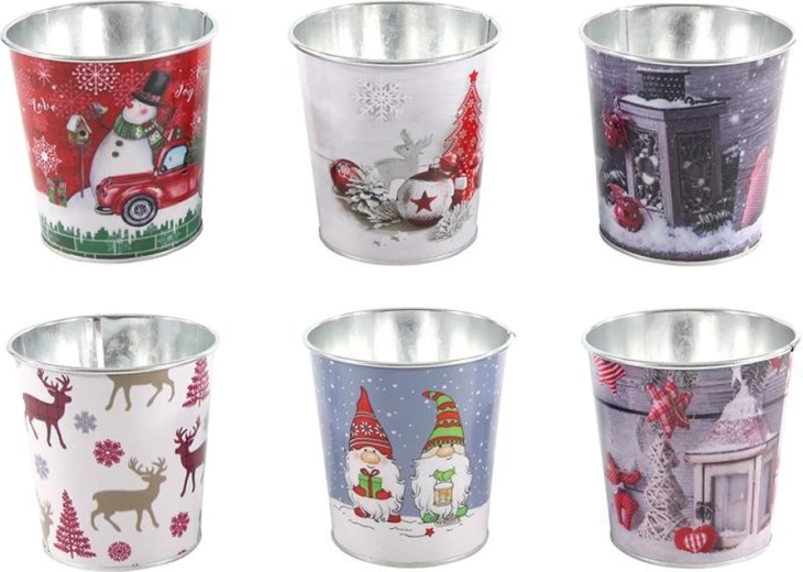 Blechdose mit Weihnachtsmotiv 10 cm