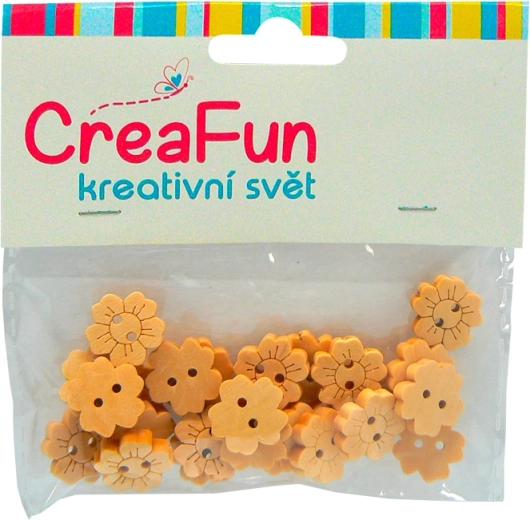 Holzknöpfe Sonnenblume 15 mm, Set mit 25 Stk.