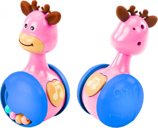 Interaktives Spielzeug Schwankender Hirsch mit Pfeife - Rosa