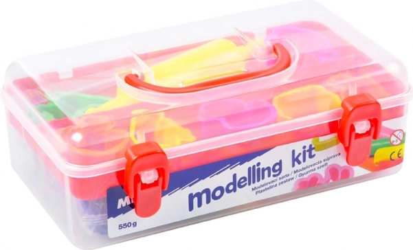 Knet-Set mit 7 Farben, Ausstechformen und Nudelholz (550 g)