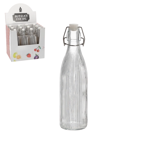 Runde Flasche 550 ml mit mechanischem Bügelverschluss (12 Stk.)