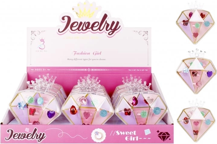 Set aus Kinder-Ringen in Diamant-Schachtel