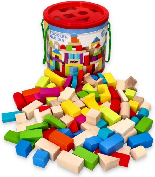 Bunte Holzbausteine 100 Stk.