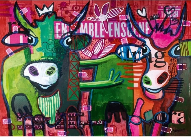 Puzzle HEYE Gestreifte Kühe 1000 Teile