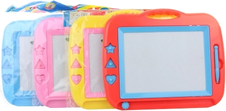 Zeichen-Tafel aus Kunststoff mit Stempeln 35 × 29 cm