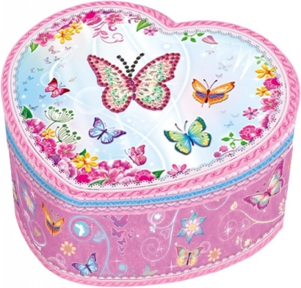 Musik-Schmuckkästchen Herz Schmetterlinge
