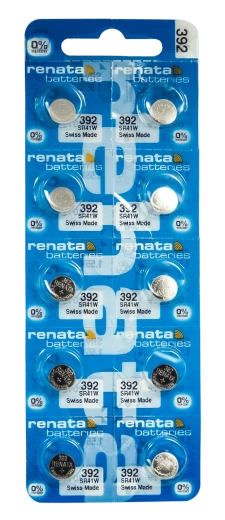 Renata SR41W 392 Knopfzellenbatterie für Uhren 1,55 V 45 mAh, Packung 10 Stk.