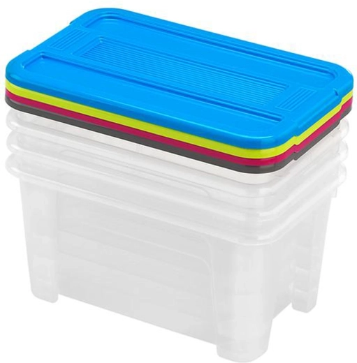 Aufbewahrungsboxen mit Deckel 4,5 l – Set mit 4 Stück