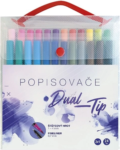 Concorde Dual‑Tip Markerset, 24 Farben im Koffer