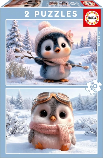 Puzzle EDUCA niedliche Pinguine 2×20 Teile
