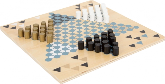 Small foot Spiel Barrikaden und Halma Gold Edition – beidseitiges Holz-Brettspiel