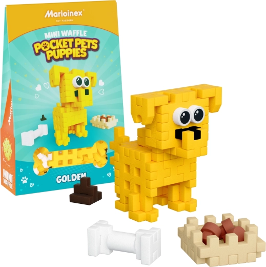 MINI WAFFLE Pocket Pets Baukasten – Golden-Retriever-Welpe