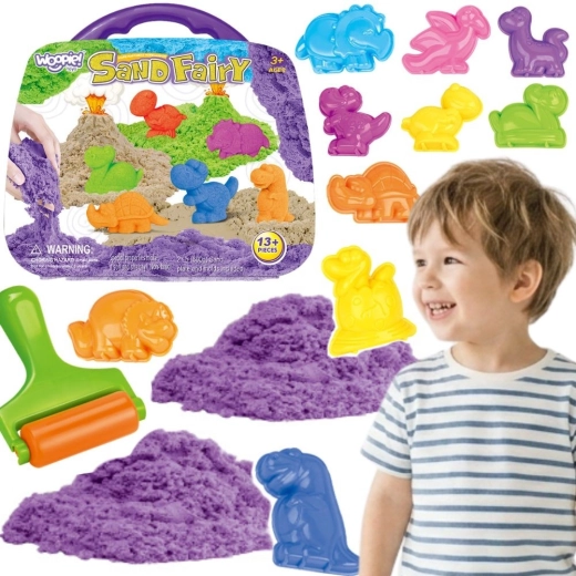 Woopie kinetischer Sand Dinosaurier im Koffer – 13 Teile