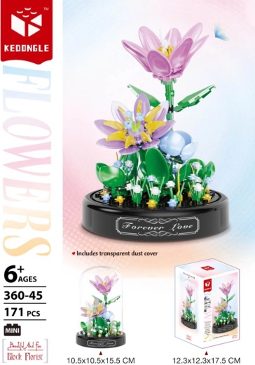 Bausatz Blumen unter Schutzhaube – 171 Teile
