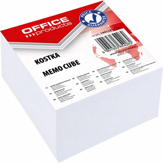 OFFICE PRODUCTS geklebter Notizzettelblock weiß 85 × 85 mm, Höhe 40 mm - 1 Stück
