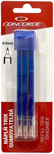 Ersatzminen für radierbaren Roller CONCORDE TRIX 0,5 mm, blau, 3 Stk.