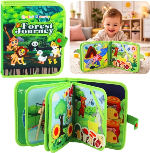 Sensorisches Filzbuch – Wilde Tiere 3D, lehrreiches Aktivitätsbuch für Kinder