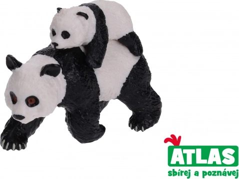 Figur Panda mit Jungtier 8 cm