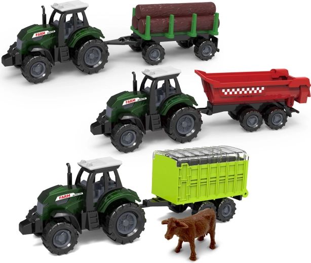 Traktor mit Anhänger aus Metall/Kunststoff, 17 cm – 1 Stück