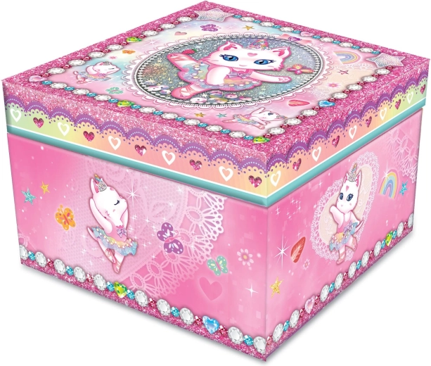 Musikschatulle mit Kätzchen und Ballerina