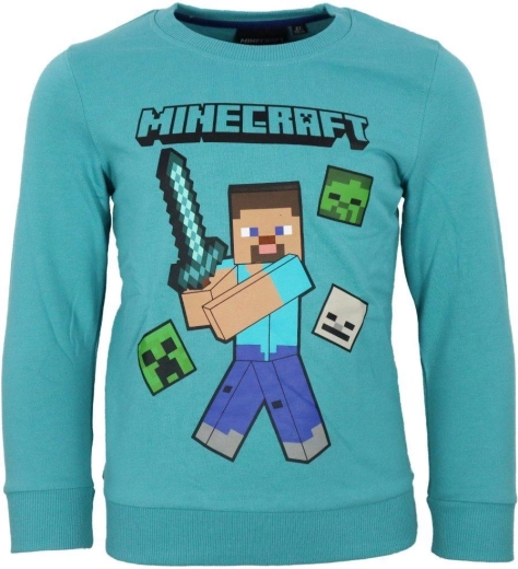 Türkiser Minecraft-Hoodie – Größe: 116