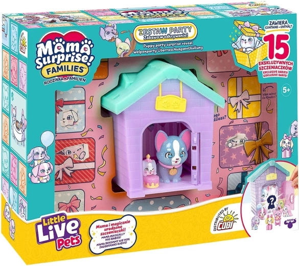 Little Live Pets Mama Surprise Families – Welpenhäuschen Puppy Party